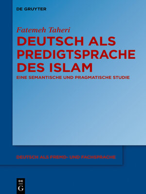 cover image of Deutsch als Predigtsprache des Islam